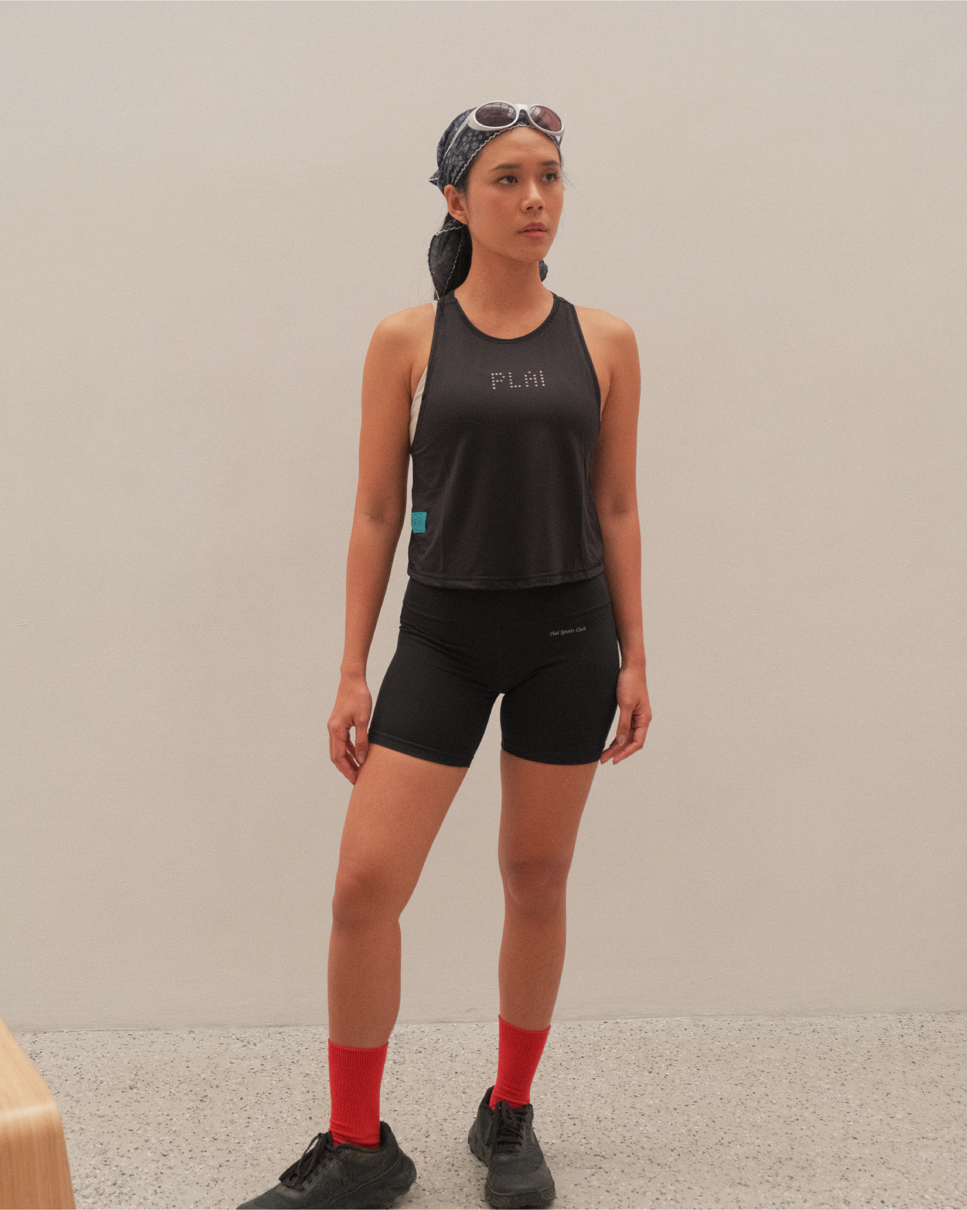 Cropped Lasered Tank in Black