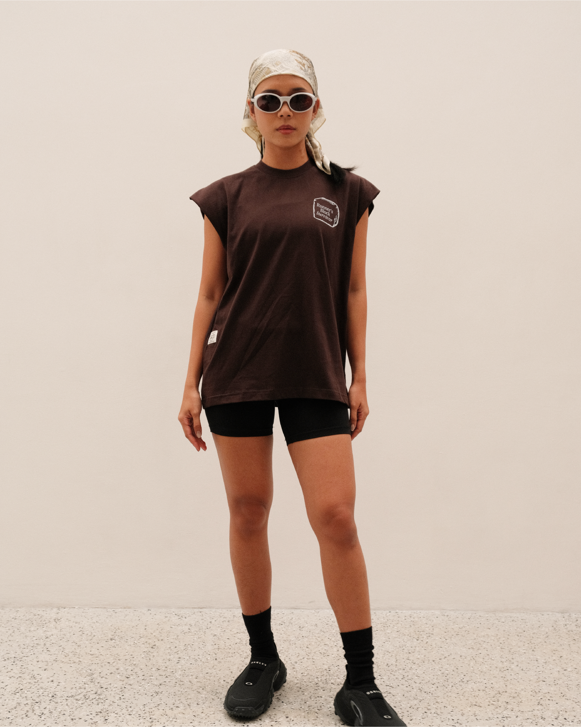 Unisex "Runner's Block" Tank in Chocolate