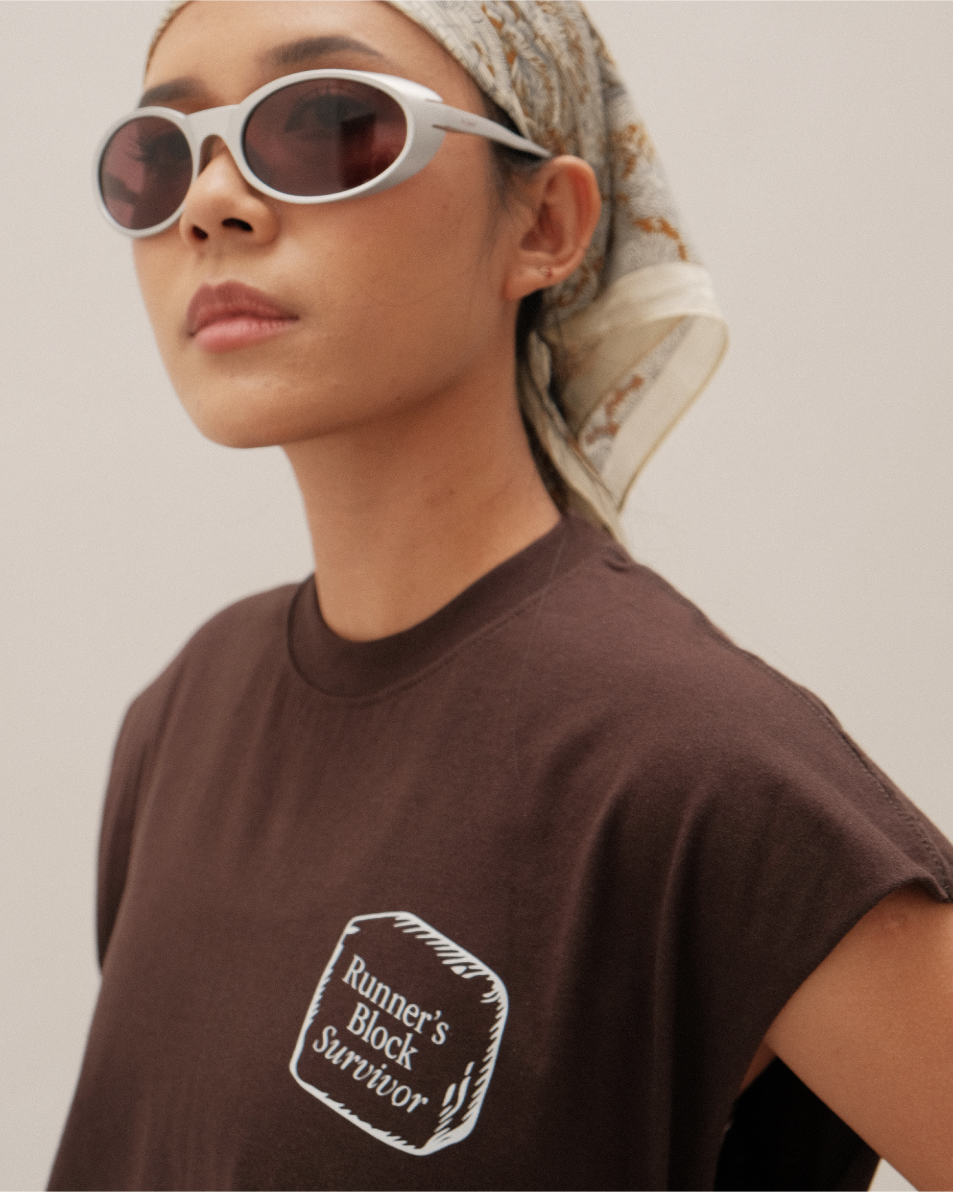 Unisex "Runner's Block" Tank in Chocolate