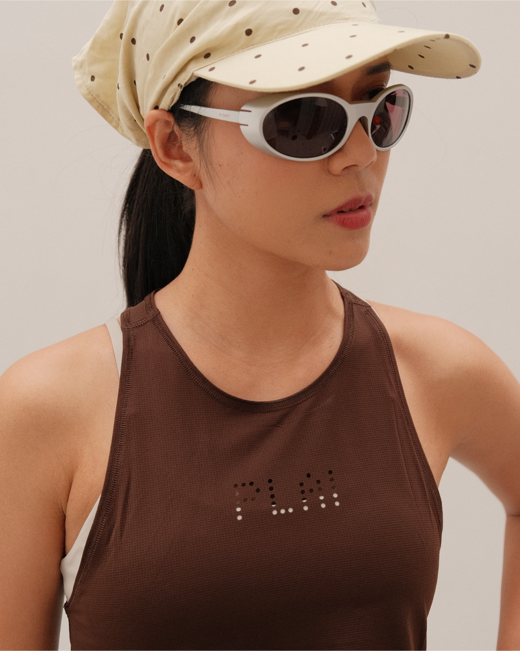 Cropped Lasered Tank in Chocolate