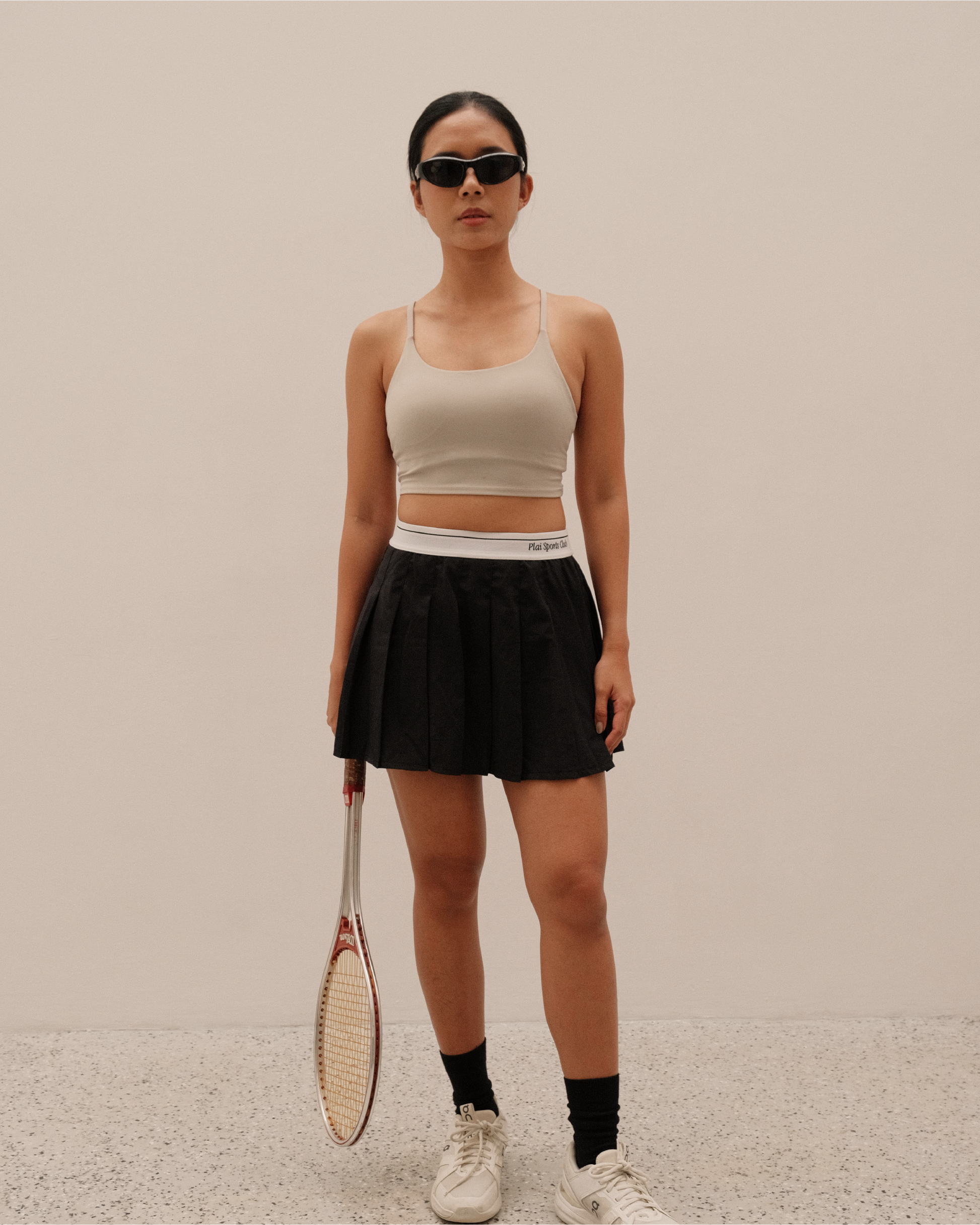 Tennis Skirt with Inner Pockets in Black