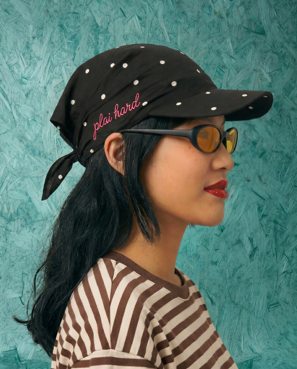 Runaway Cap 2.0 in Black Dots