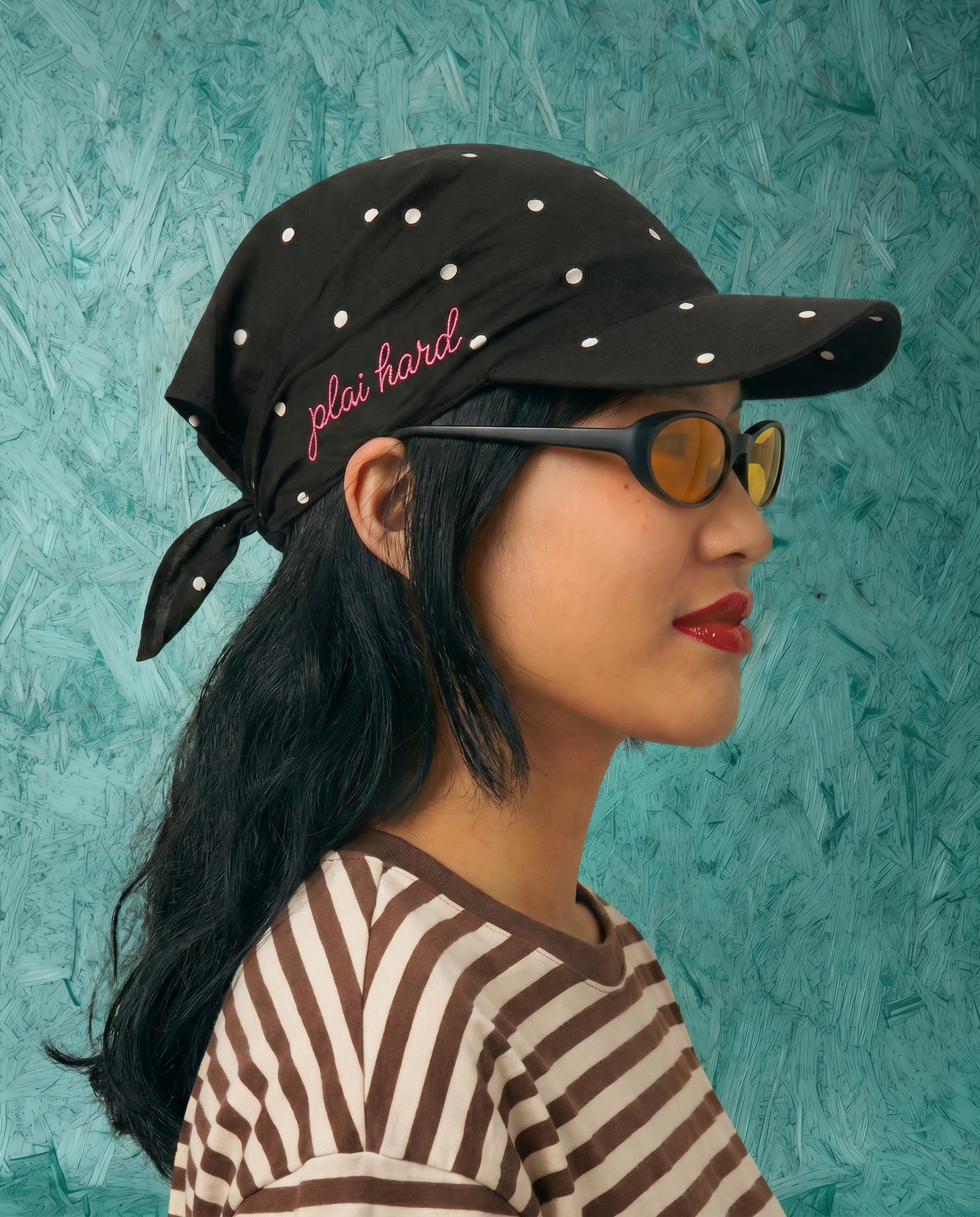 Runaway Cap 2.0 in Black Dots