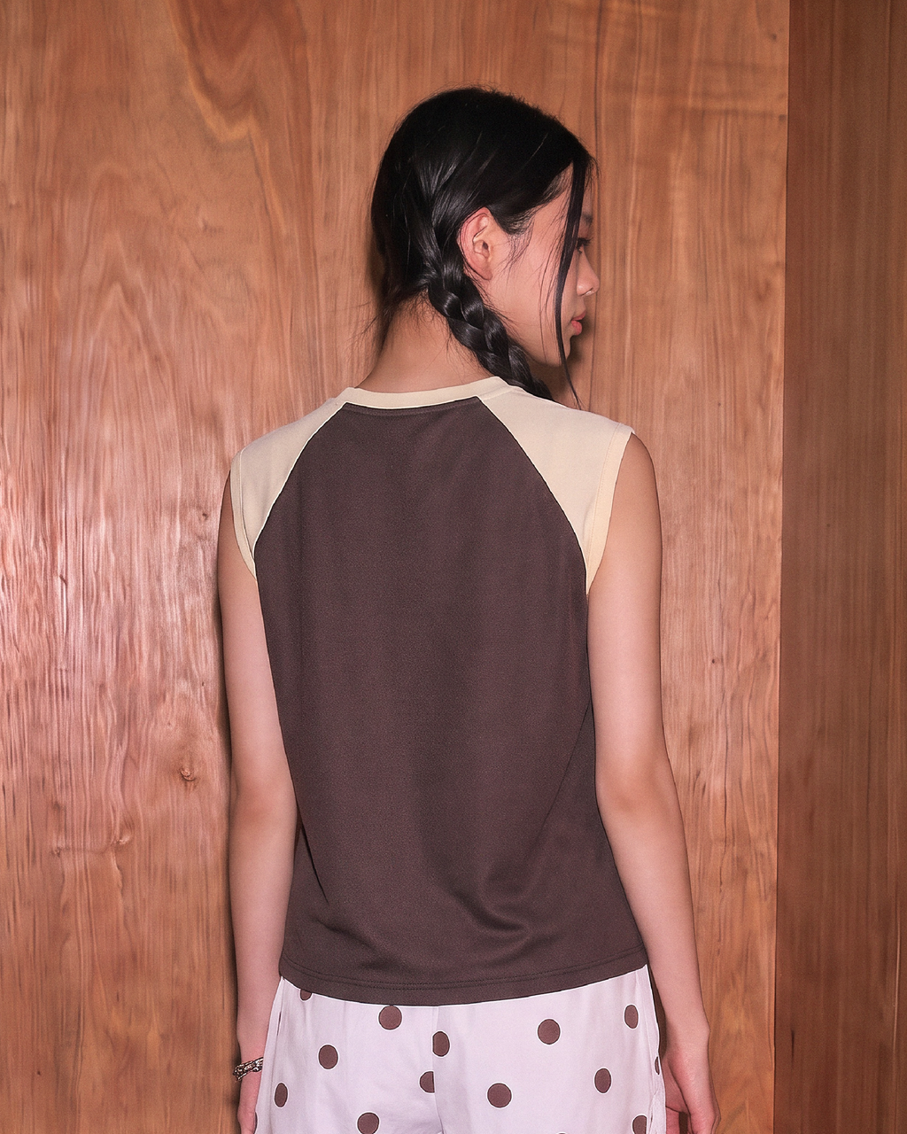 Unisex Raglan Tank in Chocolate