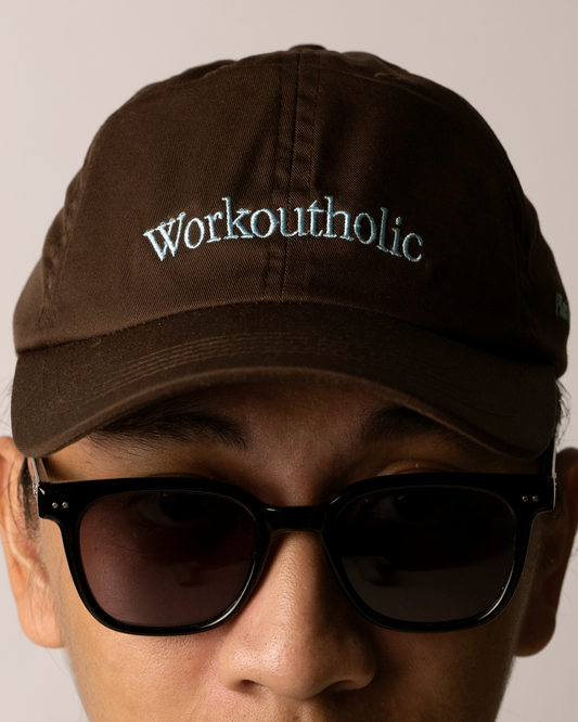 "Workoutholic" Cap in Dark Brown
