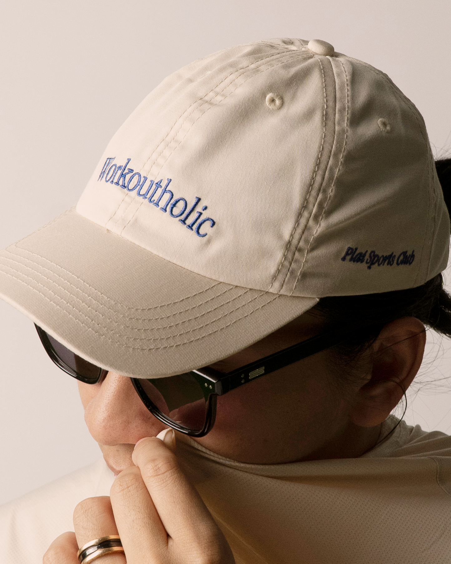 "Workoutholic" Cap in Sand