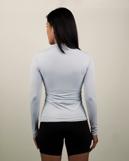 Round Neck Ultrasoft Longsleeve in Light Blue