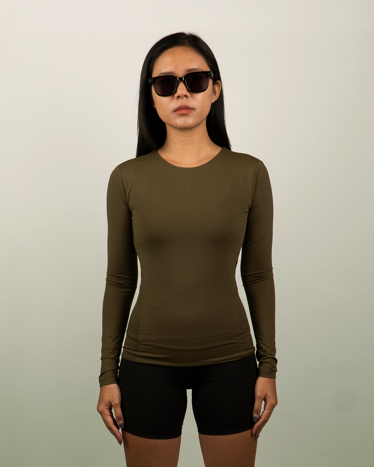 Boat Neck Ultrasoft Longsleeve in Army Green