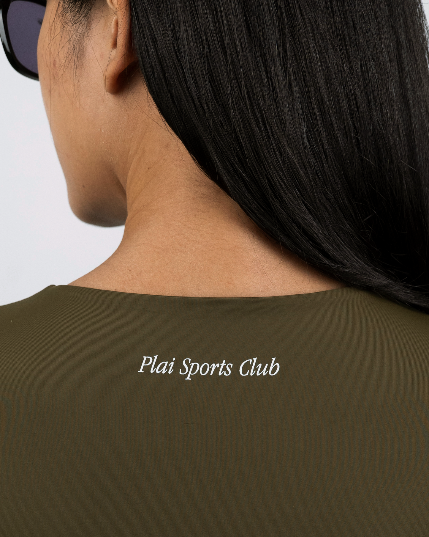 Boat Neck Ultrasoft Longsleeve in Army Green