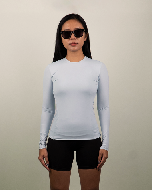 Round Neck Ultrasoft Longsleeve in Light Blue