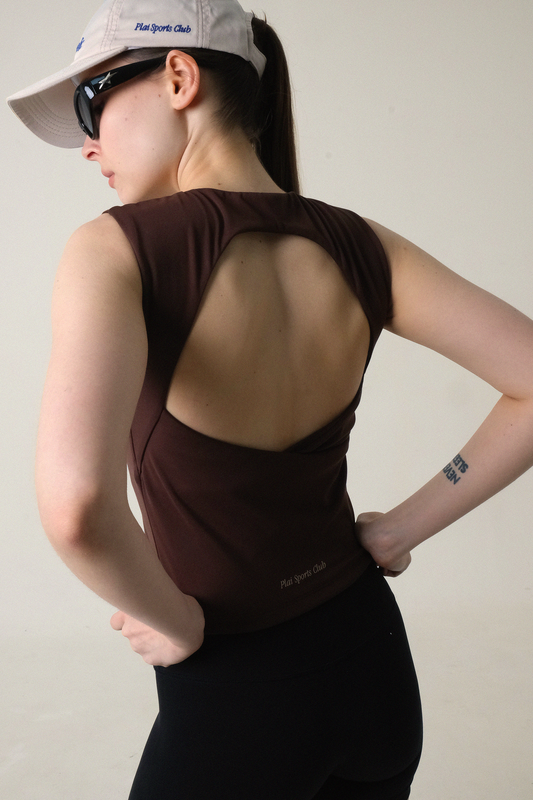 Backless Tank in Chocolate