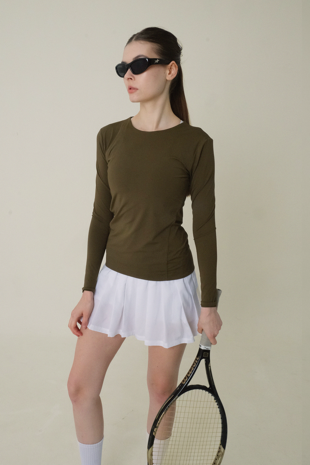Boat Neck Ultrasoft Longsleeve in Army Green