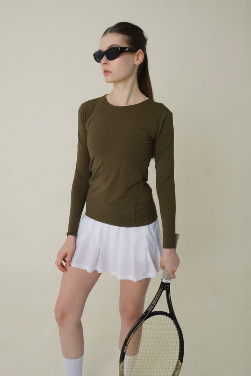 Boat Neck Ultrasoft Longsleeve in Army Green