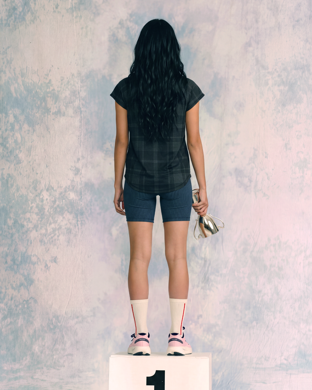 Unisex Raglan Tank in Black Plaid