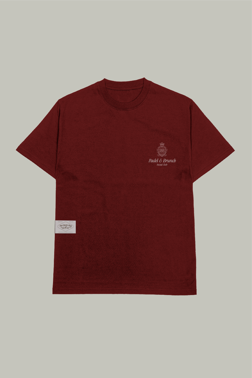 Unisex "Padel & Brunch" T-shirt in Maroon