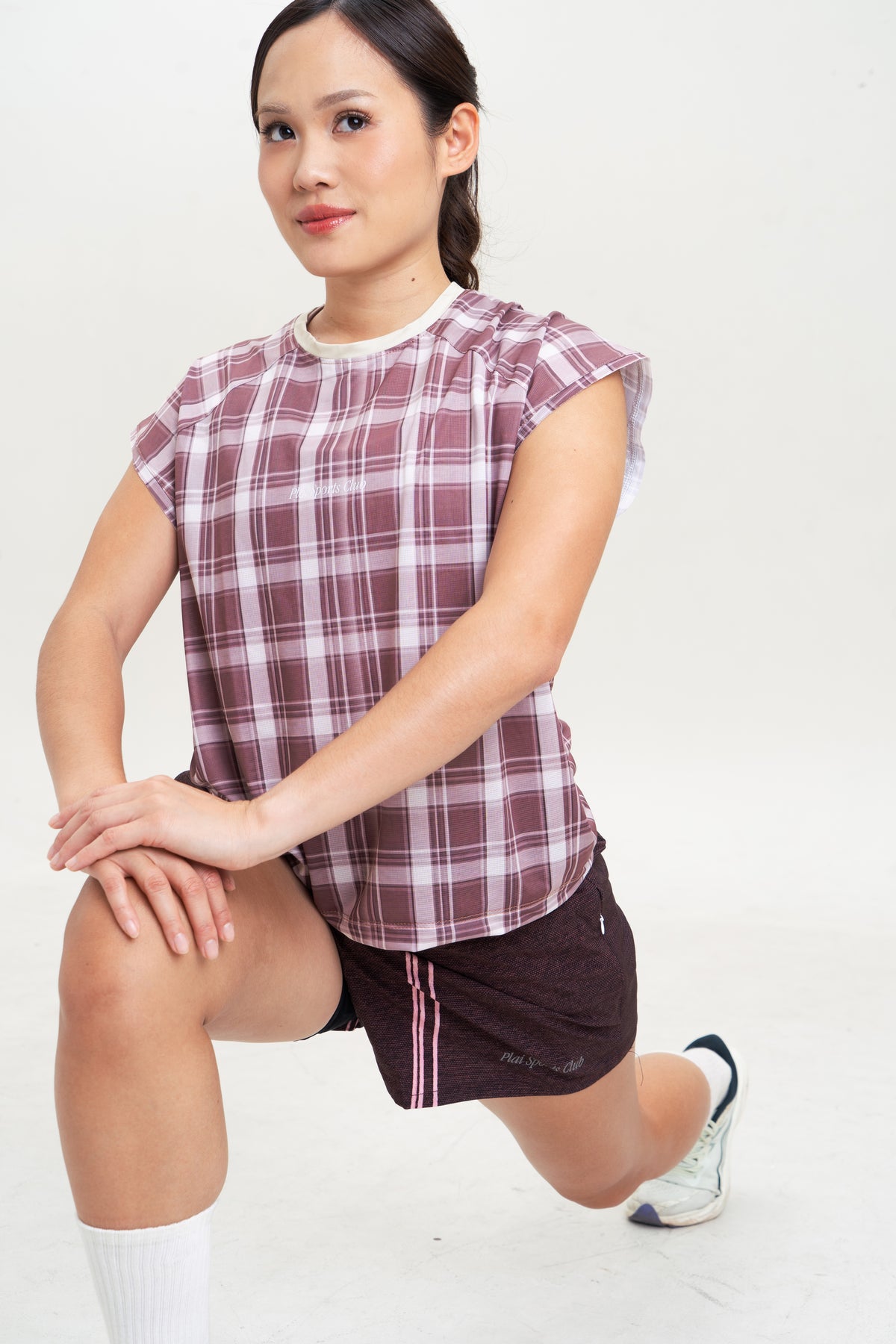 Unisex Raglan Tank in Chocolate Plaid
