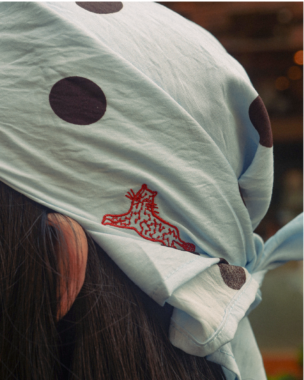 Plai x Freckles: Bandana Cap in Blue Freckles