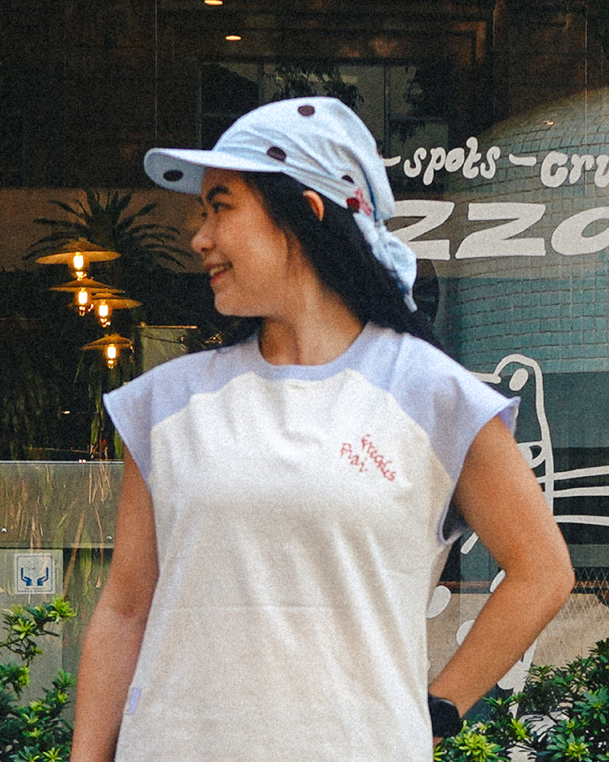 Plai x Freckles: Bandana Cap in Blue Freckles