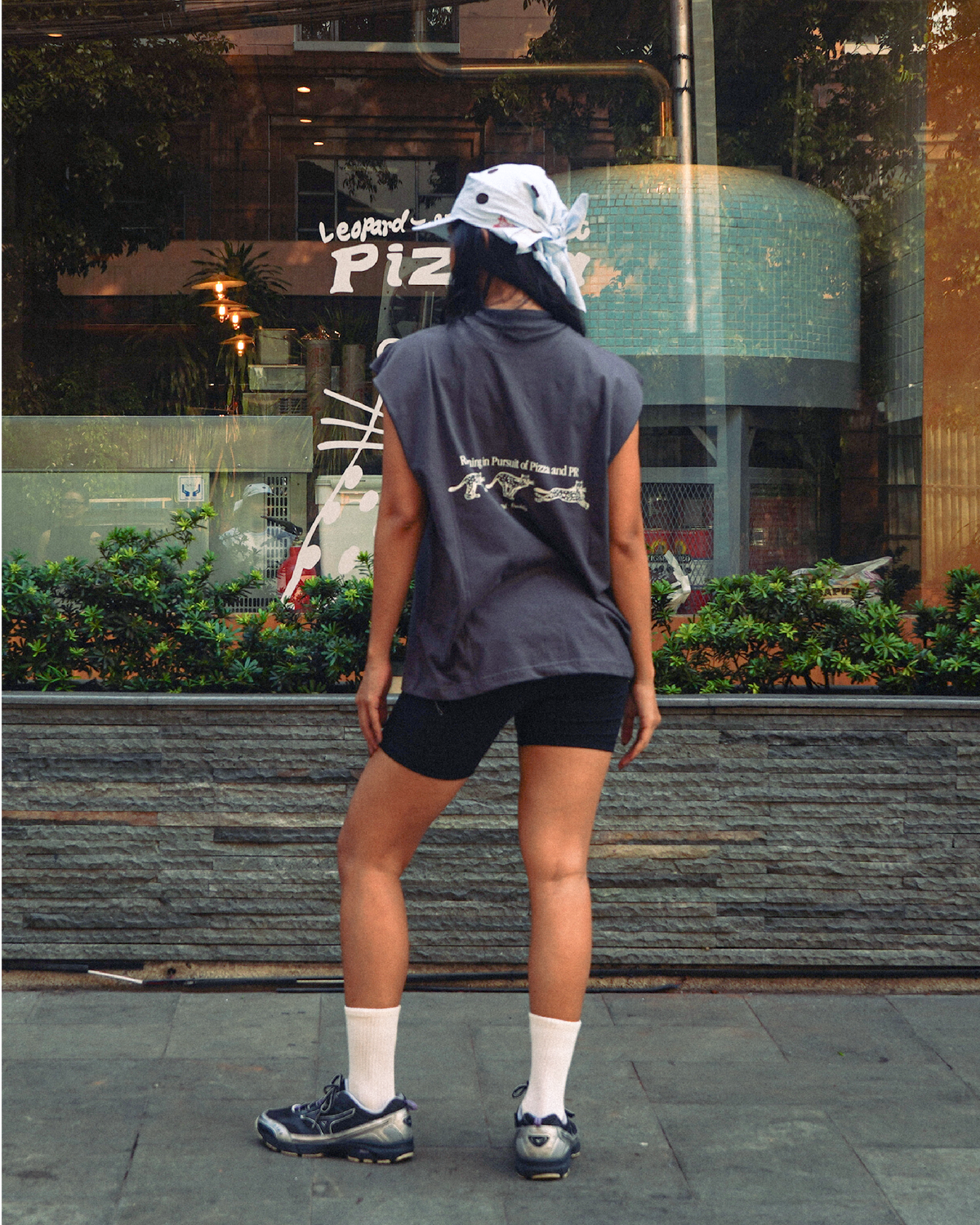Plai x Freckles: Unisex "PR Chaser" Cotton Tank in Almost Black