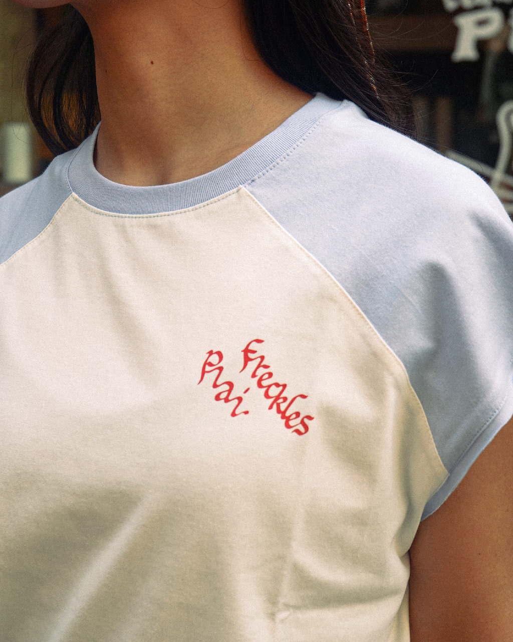 Plai x Freckles: "Pizza Run" Cotton Tank in Offwhite