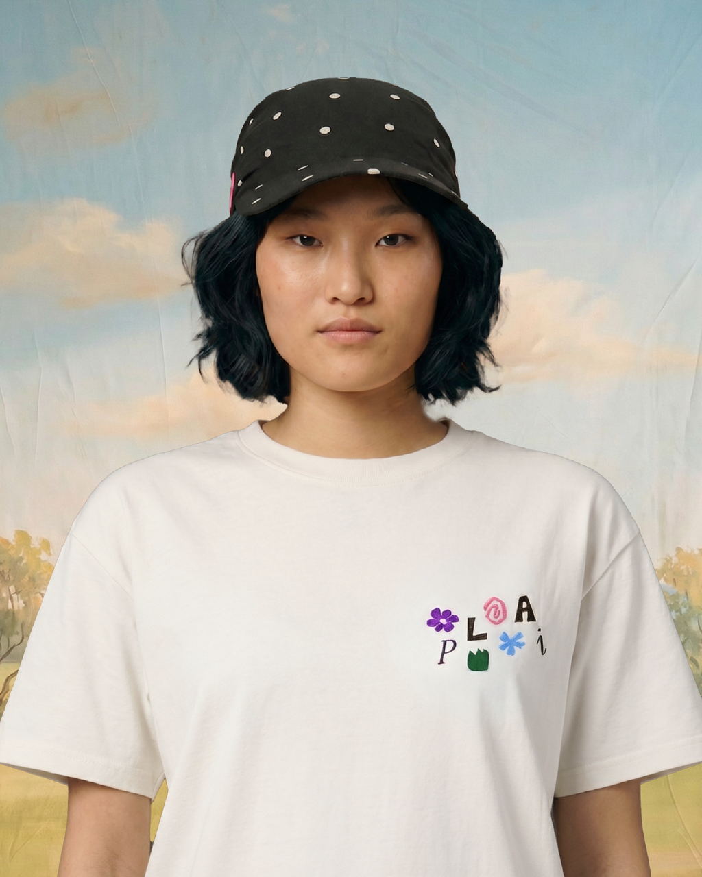 Runaway Cap in Black Dots