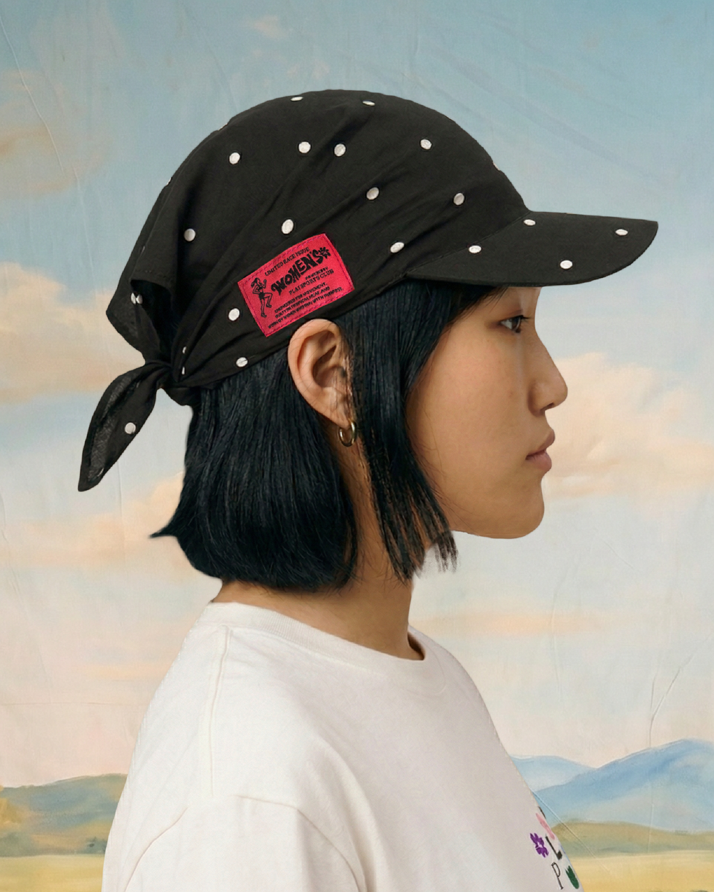 Runaway Cap in Black Dots