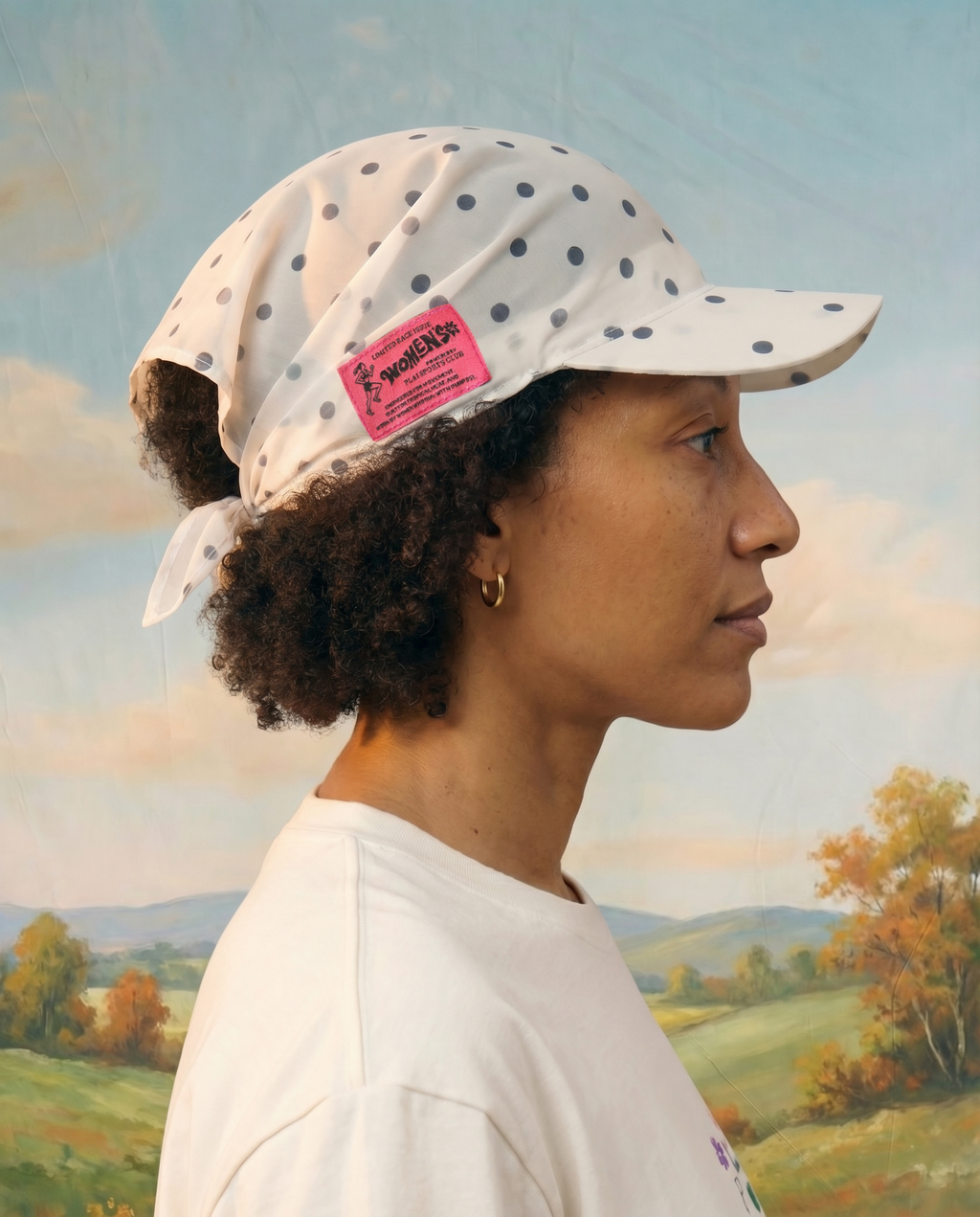 Runaway Cap in White Dots