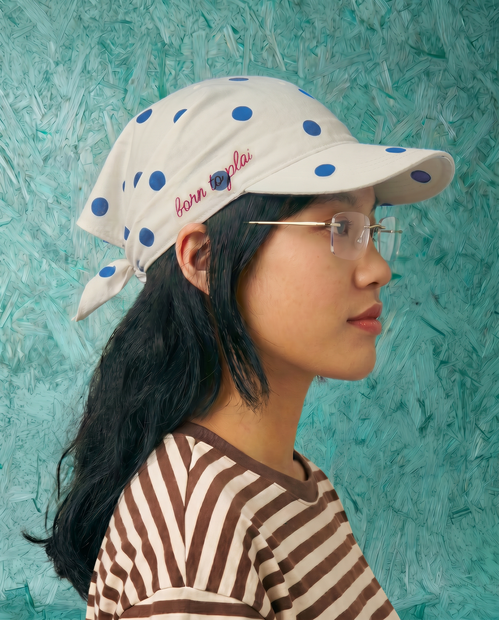 Runaway Cap 2.0 in Electric Blue Dots