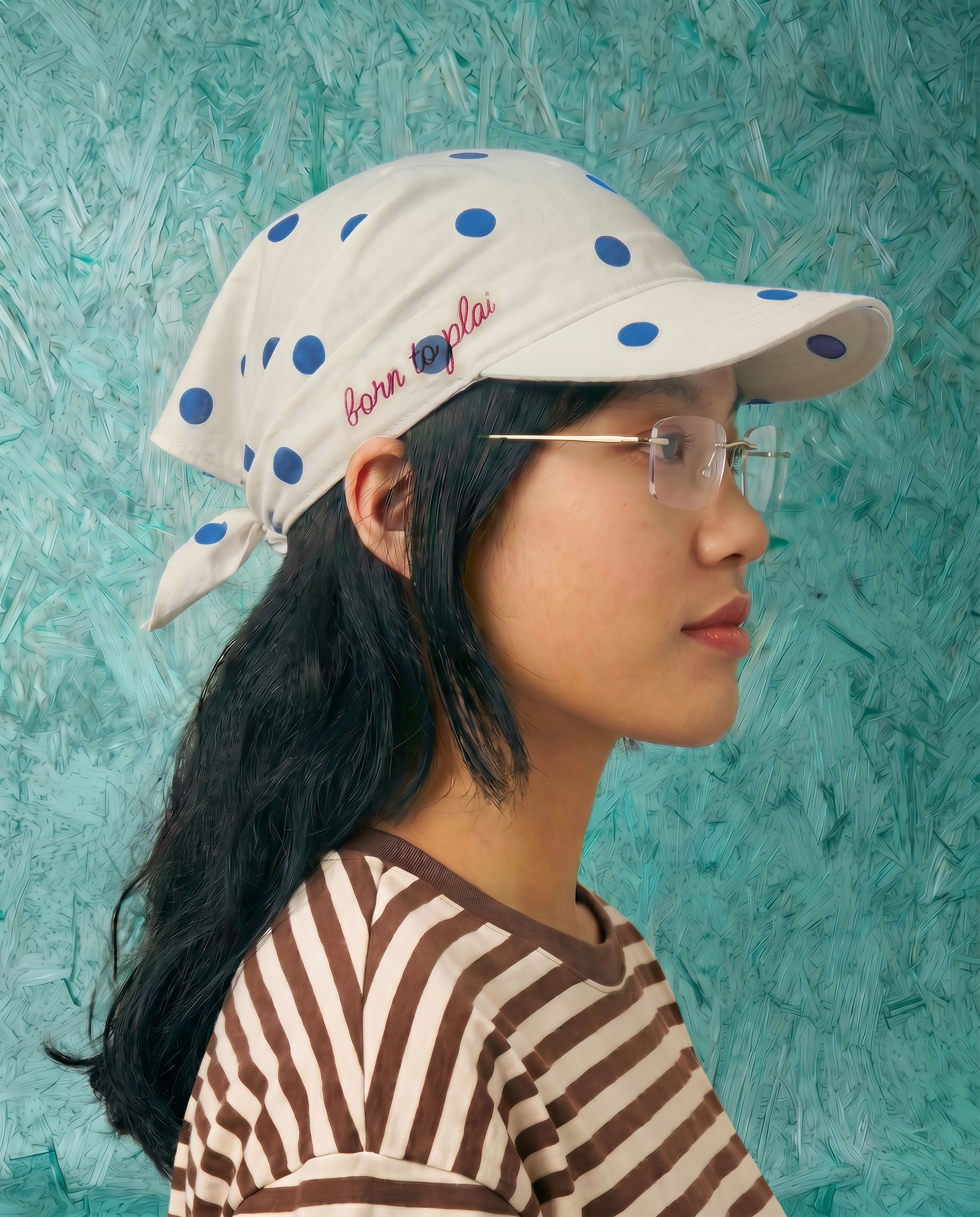 Runaway Cap 2.0 in Electric Blue Dots