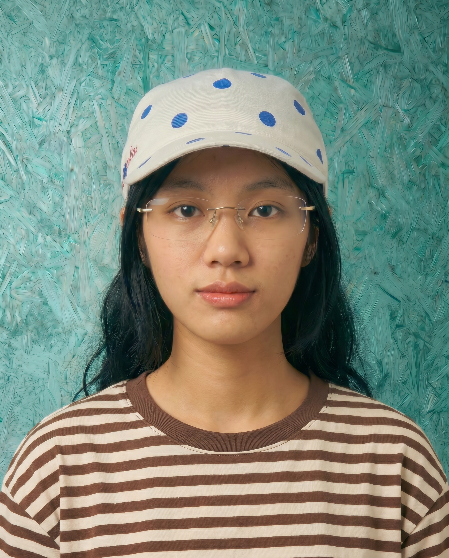Runaway Cap 2.0 in Electric Blue Dots