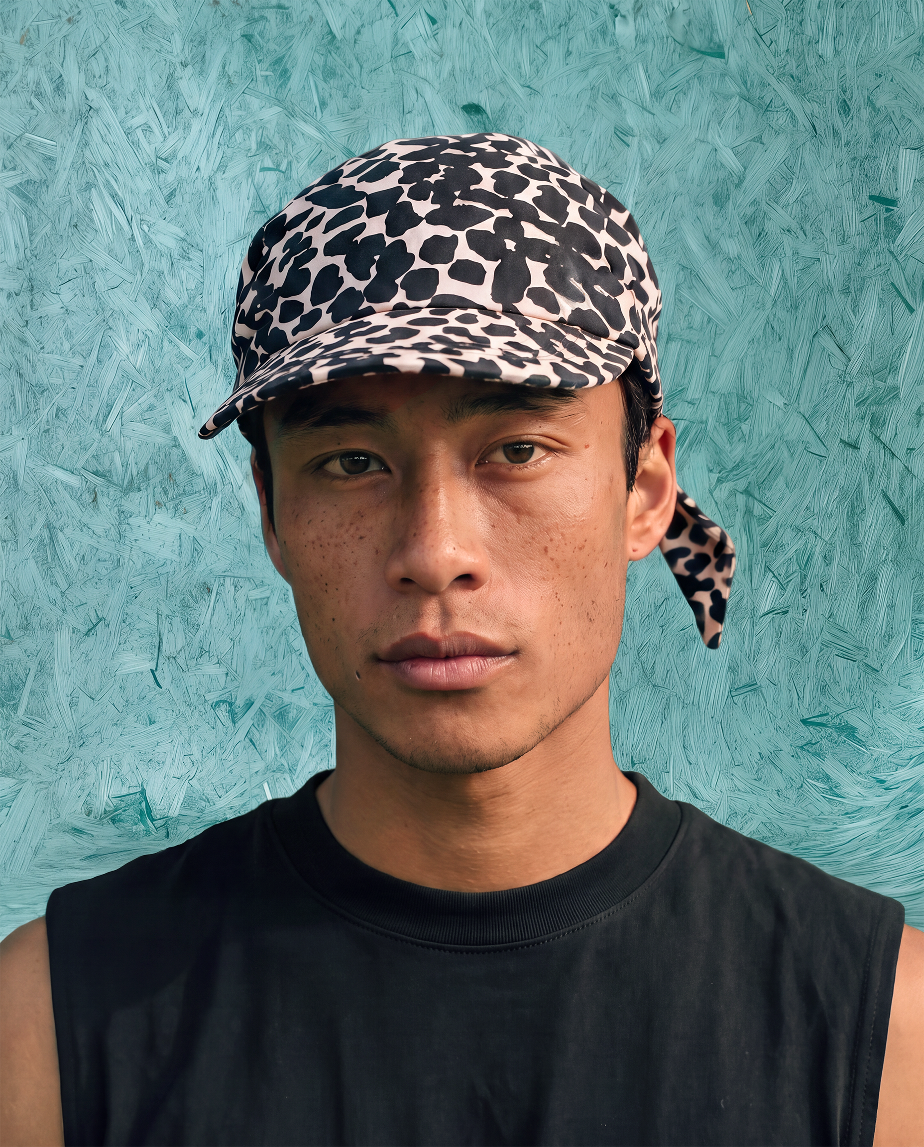 Daybreak Cap in Black Leopard