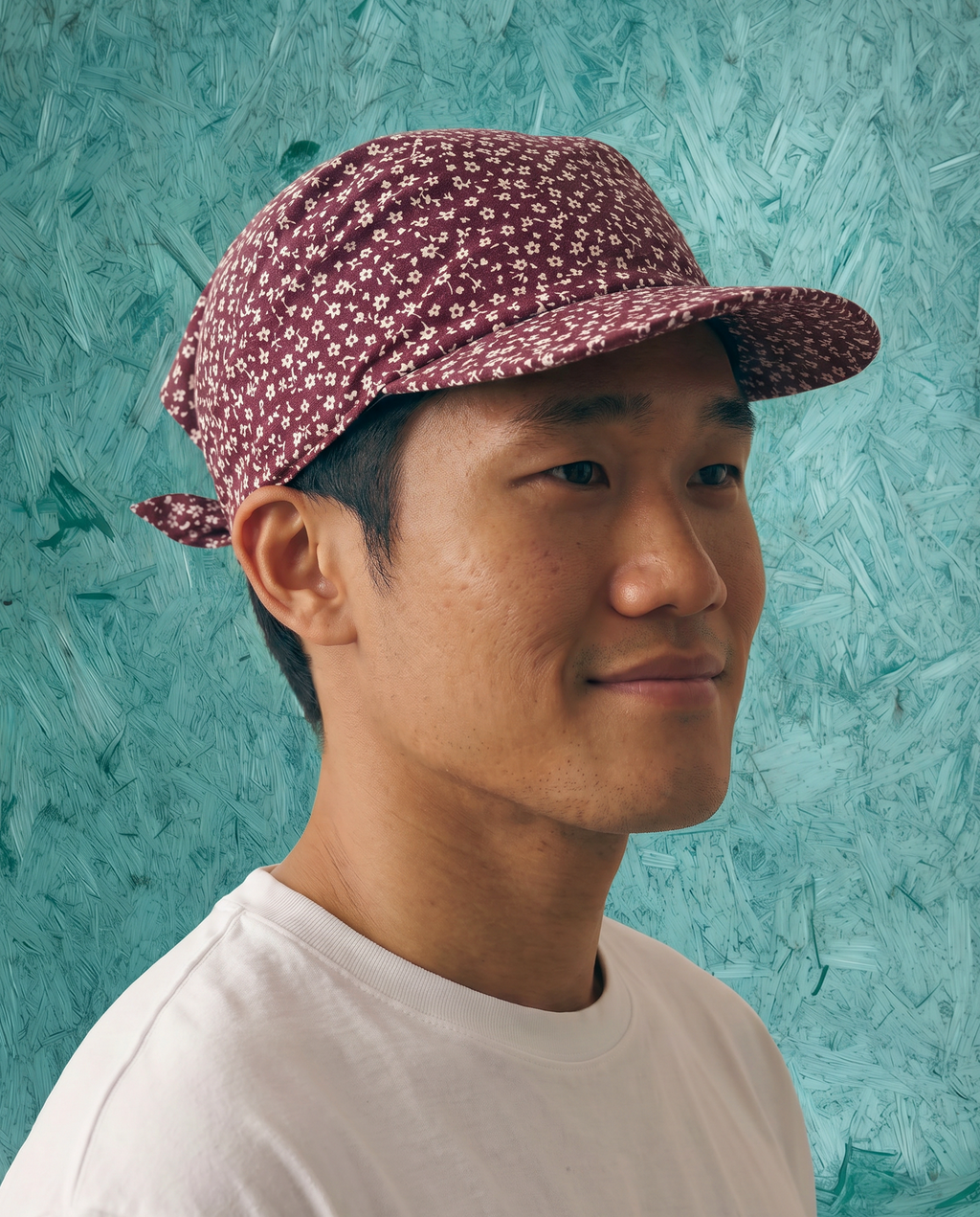 Daybreak Cap in Maroon Floral