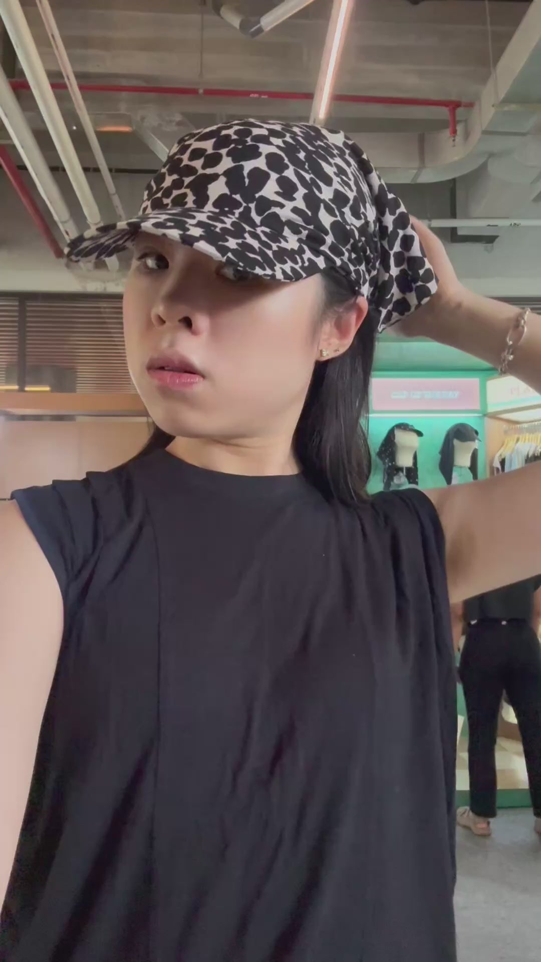 Daybreak Cap in Black Leopard